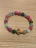 Semi-Precious Stone-Sterling Silver-Cross Bracelet